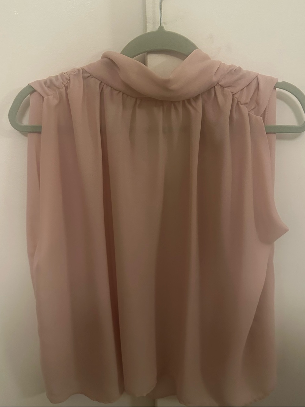 Zara Sleeveless Mock Neck Chiffon Camisole - Blush